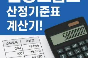 2025년 건강보험료 산정기준표 계산기!(민생회복 지원금)