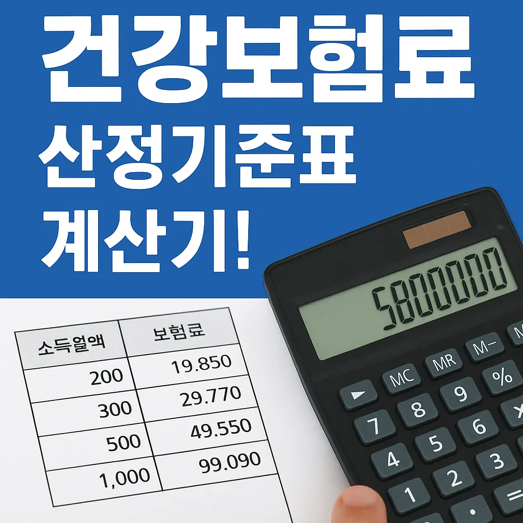 2025년 건강보험료 산정기준표 계산기!(민생회복 지원금)