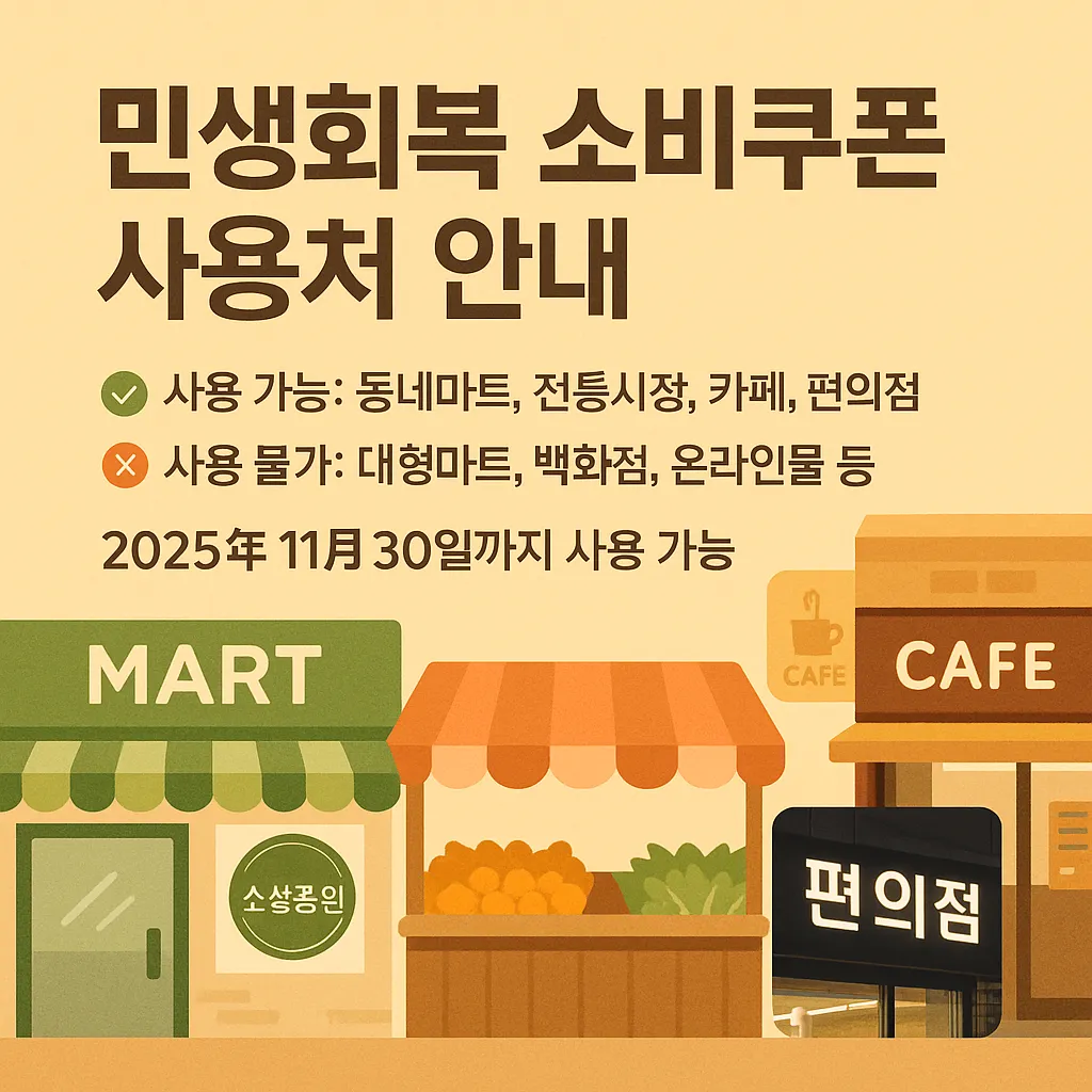 민생회복 소비쿠폰은 어디에 사용가능 한가요?(사용처)