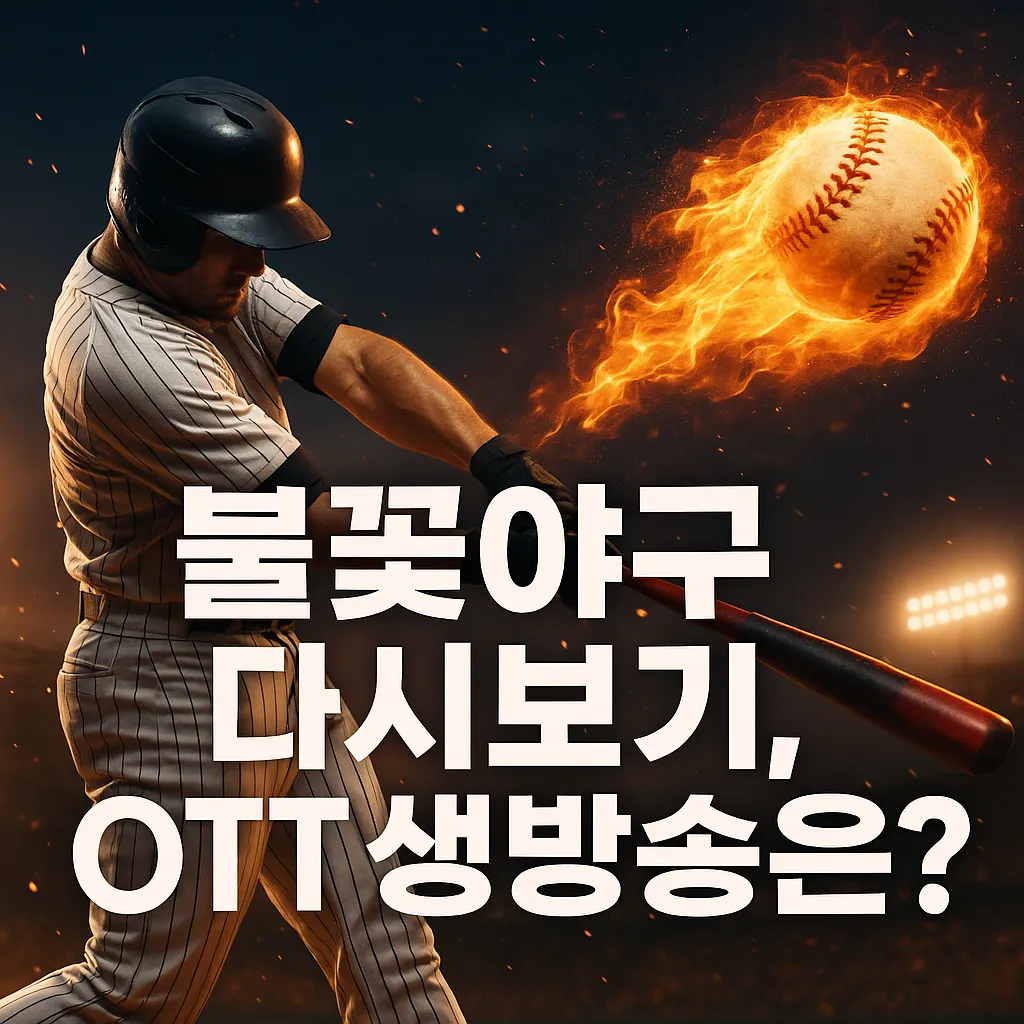 불꽃야구 다시보기, OTT 생방송 어디서 보나요?